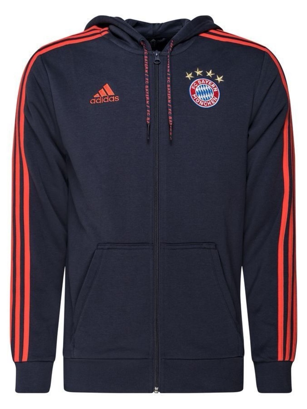 FC Bayern Munchen 2018-19 Adidas Full Zip Hoodie Navy Orange Telekom Size S NWT